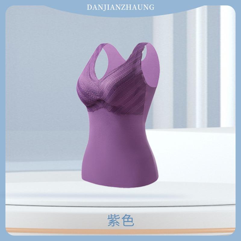 Women Thick Fleece Lined Thermal Warm Vest With Built In Bra Pad