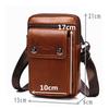 Ateng Mini Shoulder Bag with Smartphone Leather Belt Stylish Genuine Cowhide 5 Crossbody Style Men's Storage, Compact, Multifunctional, Outdoor,