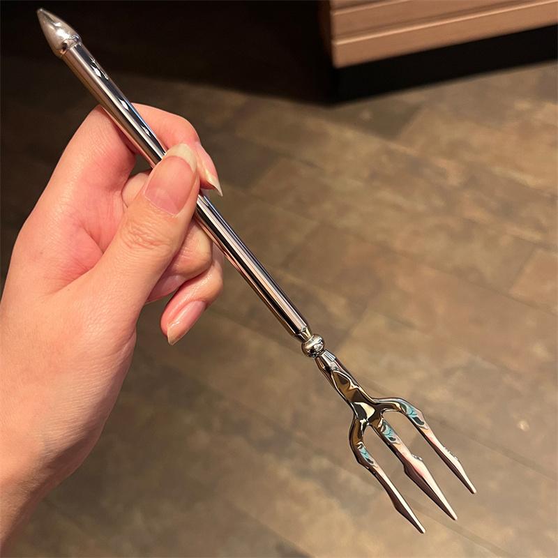 Stainless Steel Tableware Dinner Fork Long Handle Fruit Salad Fork Cake Dessert Fork For Restaurant Home School