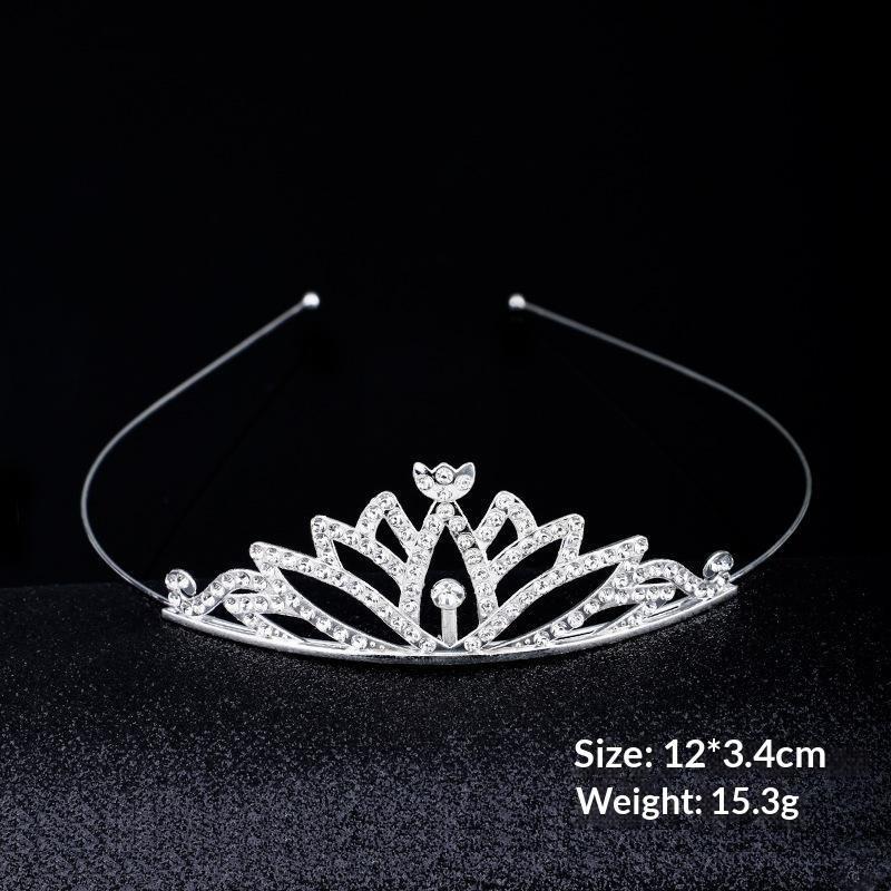 Romantic Princess Crown For Girls Rhinestone Crystal Hair Crowns Queen Headband Bridal Headdress Tiaras Hair Jewelry Accessories