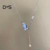 Dame Halskjede Kobber Sommerfugl Anheng Dusk Cubic Zirconia Elektrobelagt Justerbar Lengde Ball Party Halskjede Hals Smykker