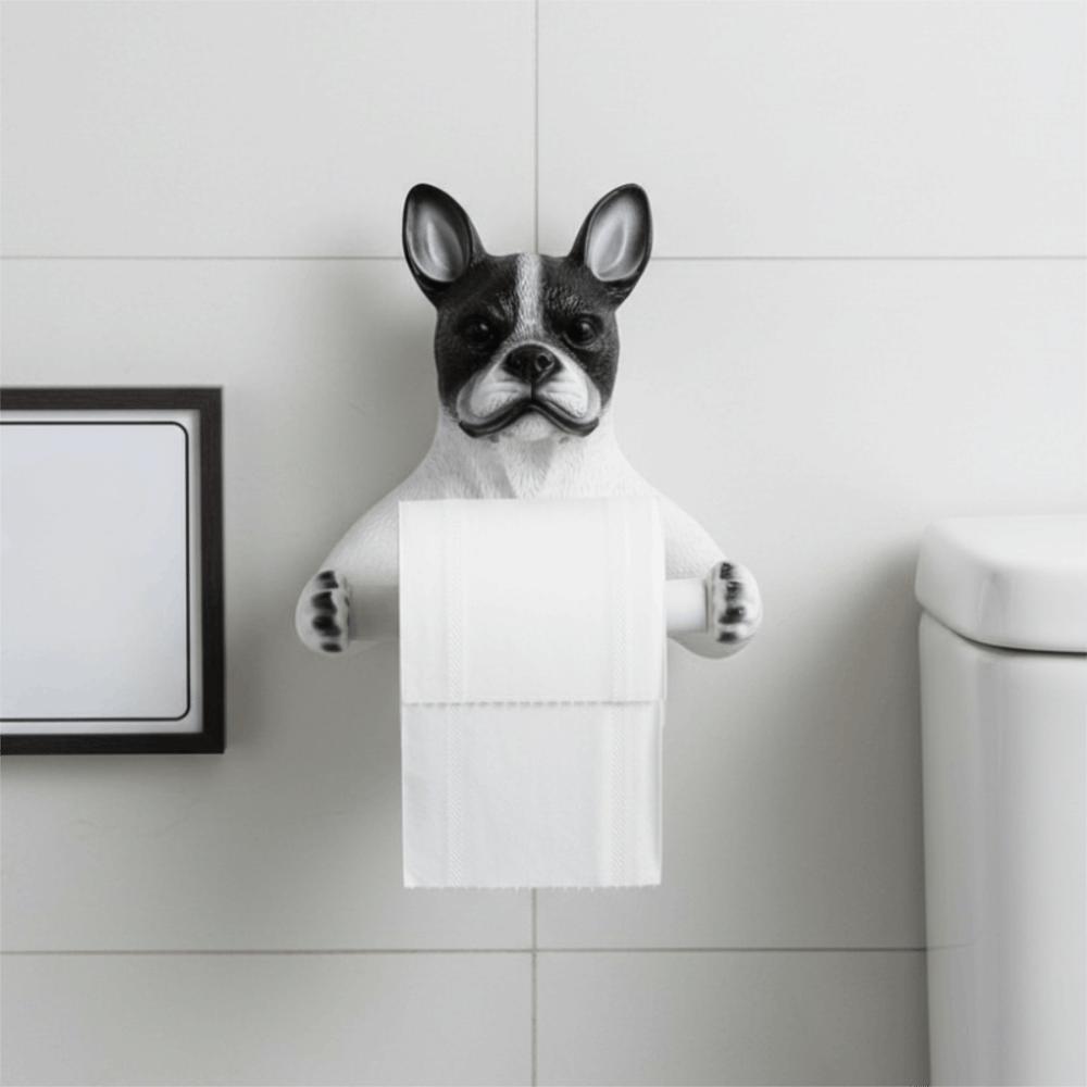 Dispenser Dog Toilet Roll Holder 3D Dog Shape Wall Mounted Roll Rack  Restroom