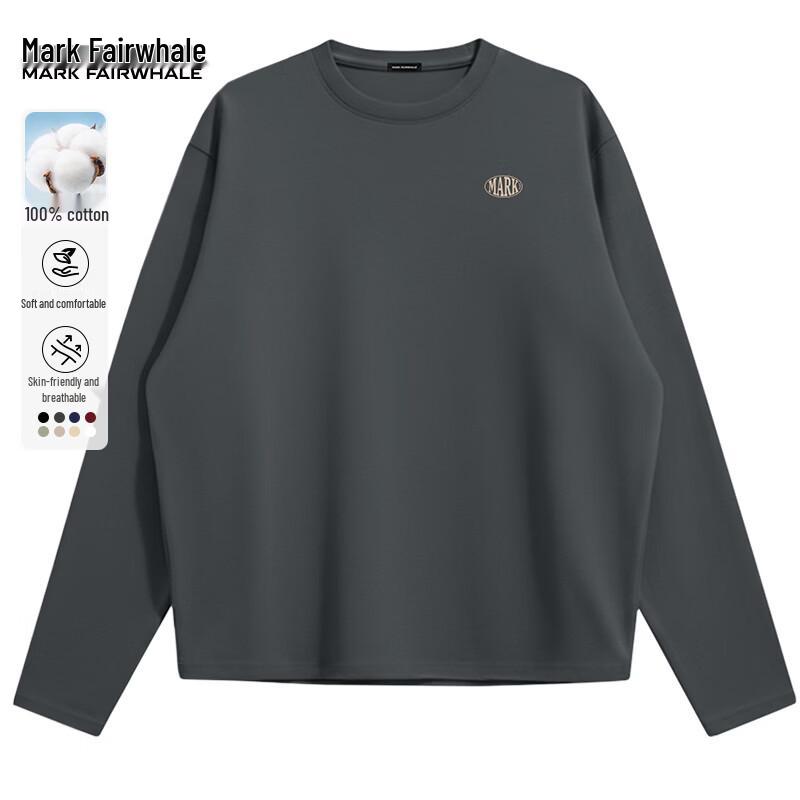 Mark Fairwhale Men's Pure Cotton Round Neck Long Sleeve T-Shirt