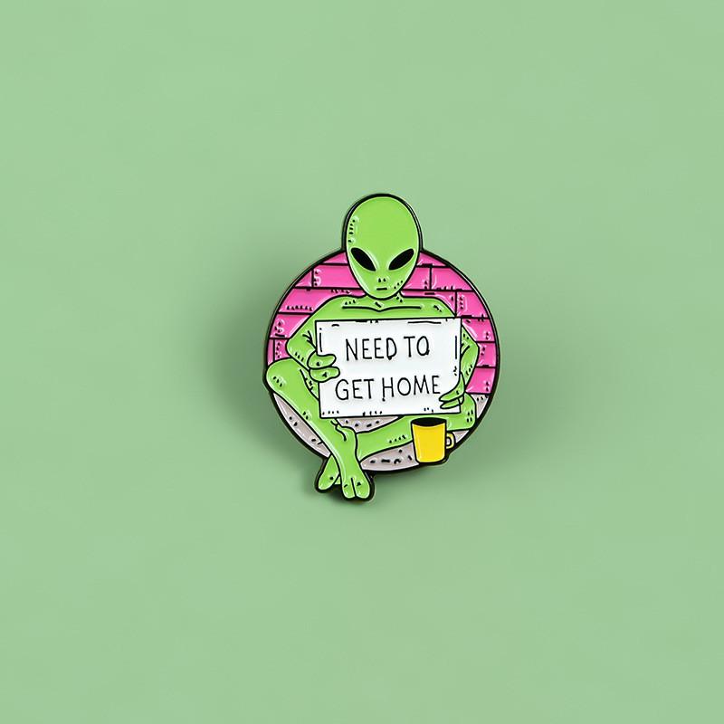 Eyecatching Alien Cartoon Enamel Lapel Pin For Creative Style And Flair Decorative