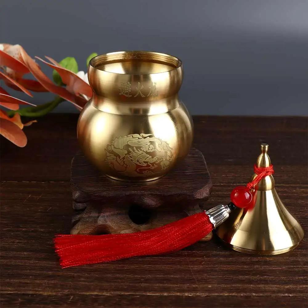 Durable Handicraft Fire-avoiding Dragon Gourd Brass Chinese Style Copper Gourd Smooth Ancient Craft Gourd Ornament Kitchen