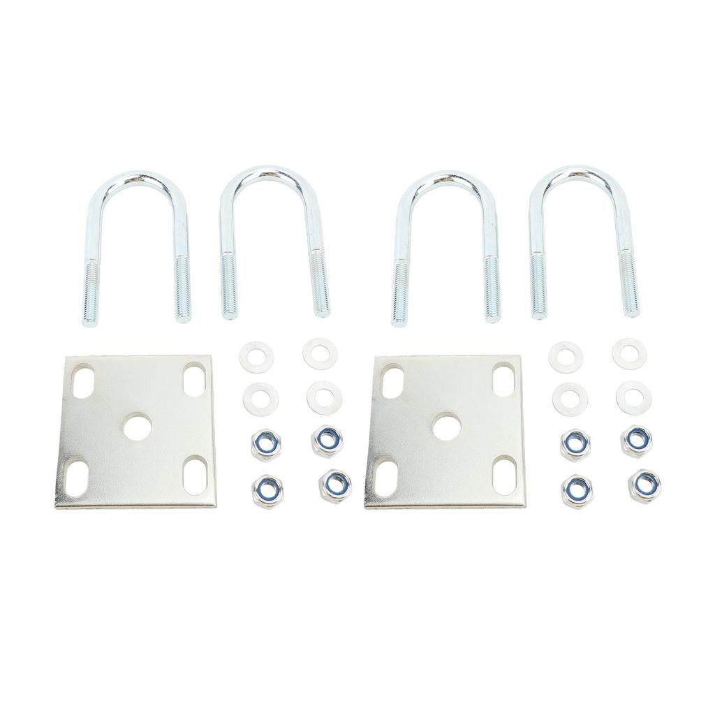 2 Set Kit Șurub U Metal Axă Arcuri Lame Șuruburi U Capacitate Portantă 150lbs cu Placă pentru Remorcă Barcă Ponton pentru