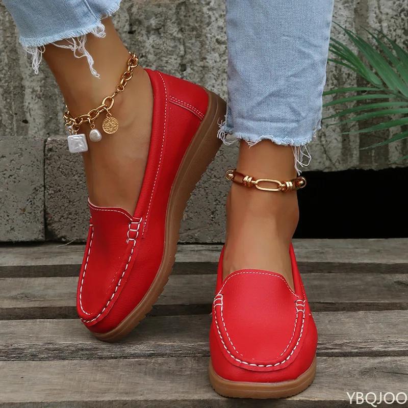 Women's New Oversized Women's Thick Sole Non Slip Simple Single Shoe Casual and Comfortable Wedge Heel Sneakers Zapatillas Mujer