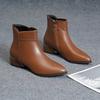2025 New Women's Boots Fashion Casual Leather Boots Pointed Toe Office Formal Shoes for Women Zipper Ankle Boots Botas De Mujer