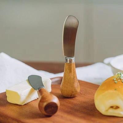 Wooden Handle Upright Butter Knife - Multi-Use Spreader for Bread, Jam, Peanut Butter, Cheese, Mini Spatula for Cutting&Serving