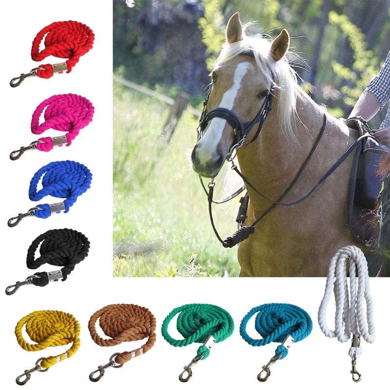 Braided Cotton Horse Leading Rope with Swivel Buckles Heavy Duty Leading Rope Thick Horse Leading Rope Cotton Enduring