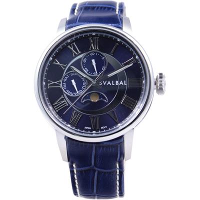 SVALBAL Men's SV15-LBL (Sun Flame) Round Watch Blue Stainless Multi-Hand Analog