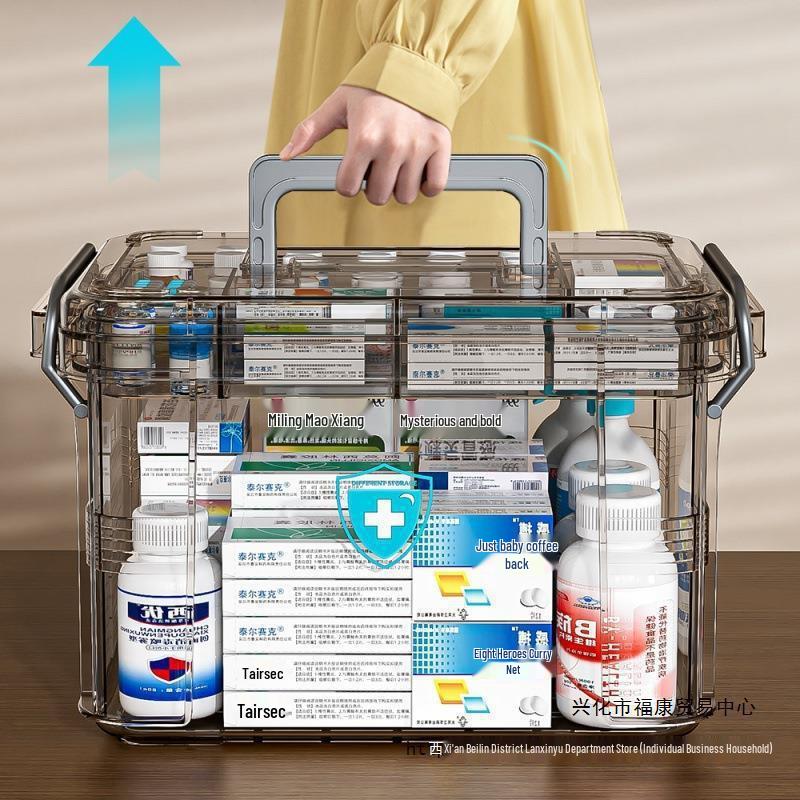 Portable Multi-Layer Medicine Box - Household Large Capacity Transparent Pill Organizer
