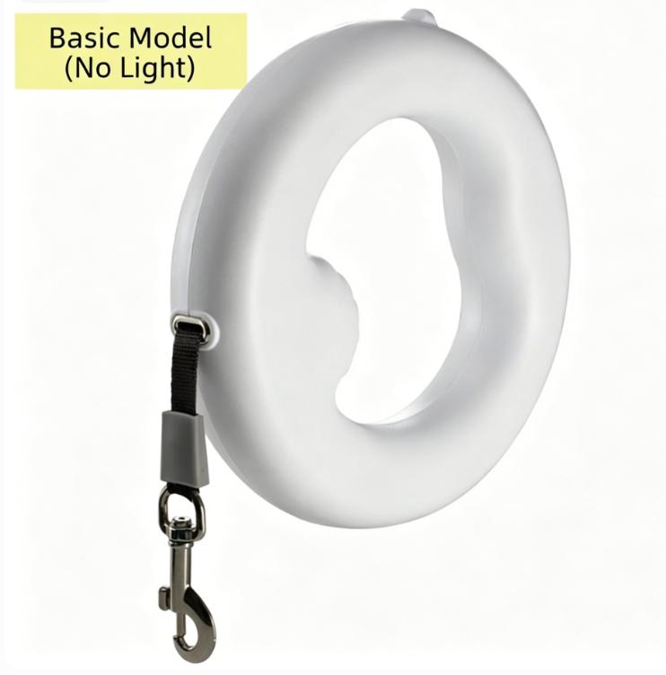 LED Retractable Dog Leash Hands-Free Built-in Poop Bag Dispenser Automatic Retractable ABS Material Dog Walking Accessories (as the picture,3m)