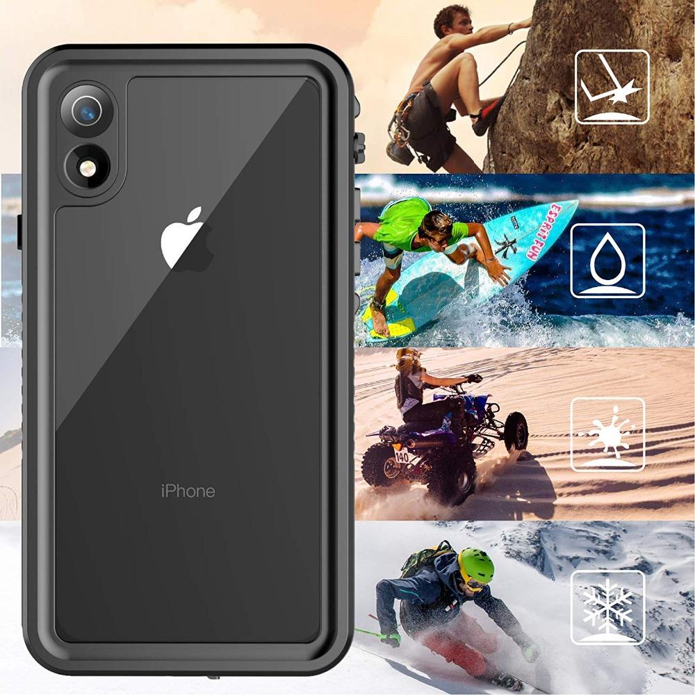 IP68 Waterproof Phone Case for iPhone 16e 15 14 13 12 11 Pro XS MAX XR 7 8 Plus Diving Rugged Clear Back Cover Screen Protector