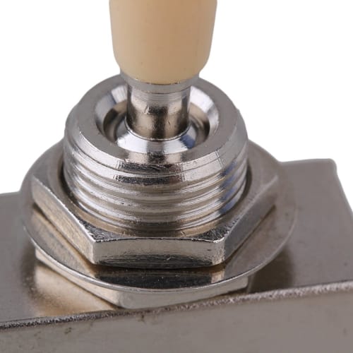 Yibuy Metal 3-Way Toggle Switch, Chrome, with Nut & Gasket, Box Type, 12mm Threaded Shaft Diameter, Ideal for Guitars, 3-Position Pickup Selector