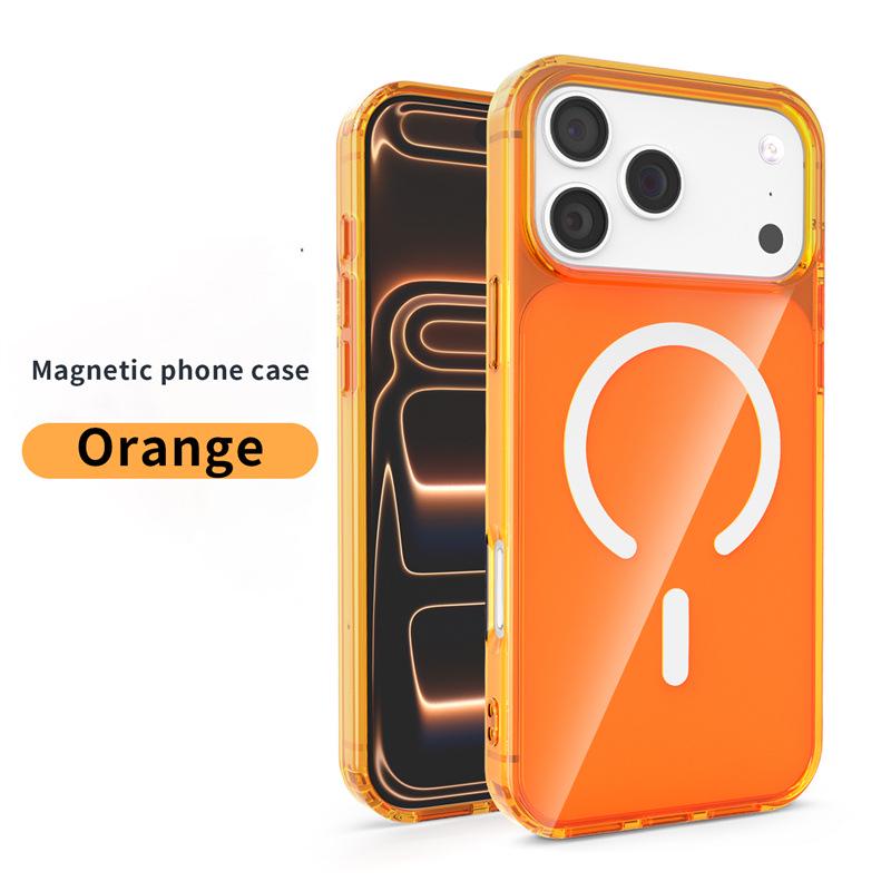 Colorful Magnetic iPhone 17 Air Case, Compatible with iPhone 12-16, Transparent, for Foreign Trade iPhone 17
