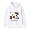 Kids Boys Girls Hooded Pullover Sweatshirt Cute Cartoon Cat Print Chocolate Cake Bear Strawberry Casual Soft Loose Hoodie for Toddlers