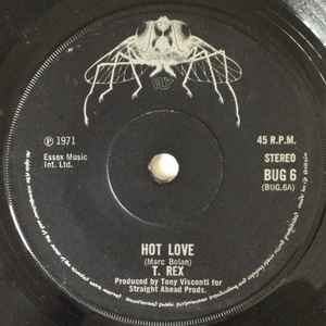 

7inch Record T. REX - Hot Love BUG6 Fly Records 1971 UK Rock Used