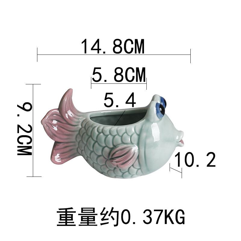 Cartoon Goldfish Ceramic Flowerpot Flower Vase Tropical Fish Plant Accessories Balcony Decorations Plant Pot Flower Pot