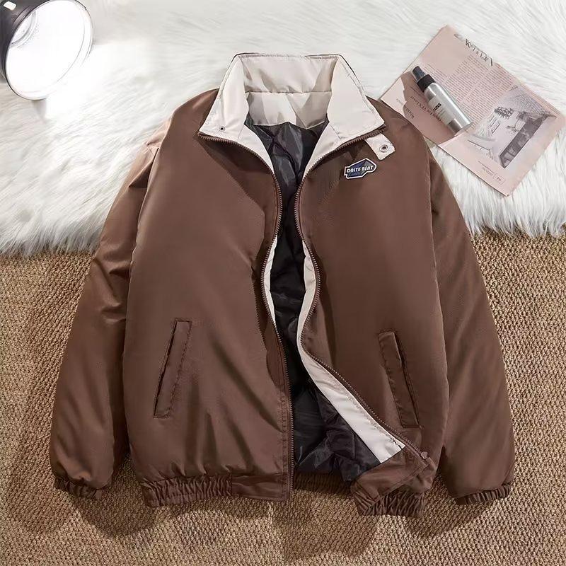 Navy Blue Jacket Men's Spring and Autumn Retro Stand-up Collar Workwear Jacket Ins Bomber Jacket Baseball Uniform