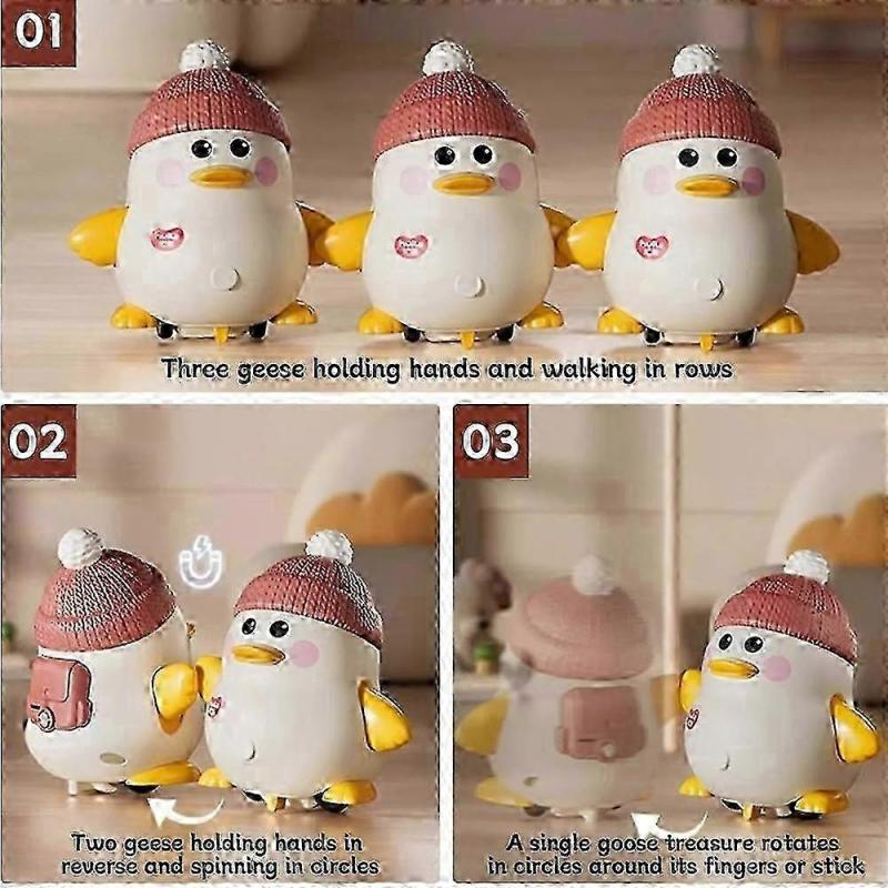 Baby Toy Swing Duck Toy Cartoon Press Vehicles Glide Animal Inertia Pull Back Cars Early Education Toys for Toddlers