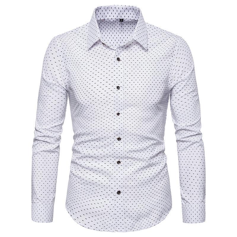 Men's Shirts Shirts Male Long Sleeve Slim Fit Business Casual Floral Man Shirt