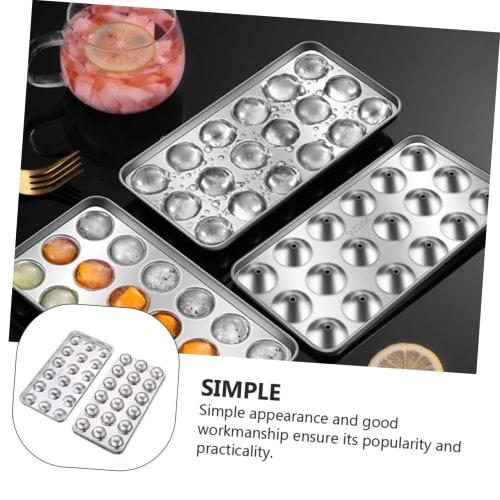 WATIIFUFU Ice Hockey Mold, Freezer Ice Tray, Ice Cube Mold, Ice Baking Mold, Ice Maker Machine, DIY Ice Mold, Round Ball Shape, 304 Stainless Steel, S