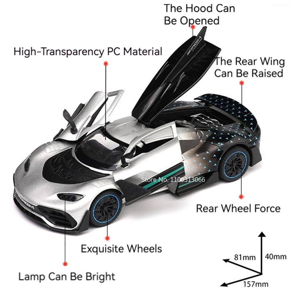 1:32 Scale Lambor SVJ63 ONE Model Cars Toy Alloy Diecast Rubber Tires Simulated Interior Miniature Vehicle Toddler Kids Gifts