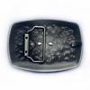 Lycoris Retro Western Cowboy Bull Head Leather Belt Buckle, 4.0cm, Smooth Square Design.