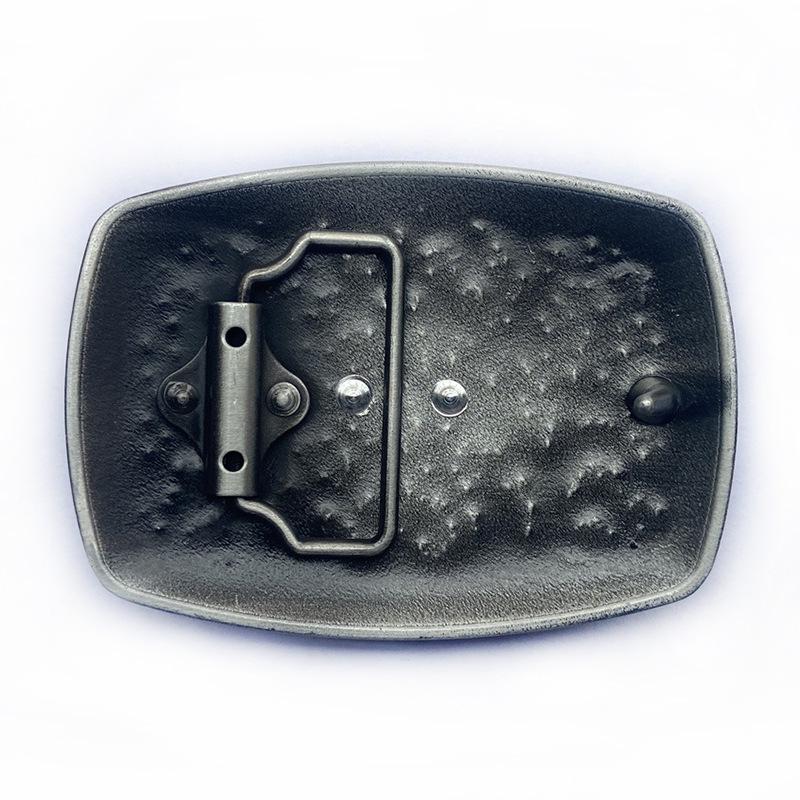 Lycoris Retro Western Cowboy Bull Head Leather Belt Buckle, 4.0cm, Smooth Square Design.
