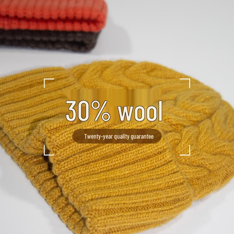 Wool Knit Hat: Thick, Warm, Ear-Protected Balaclava for Autumn & Winter Cycling - Unisex