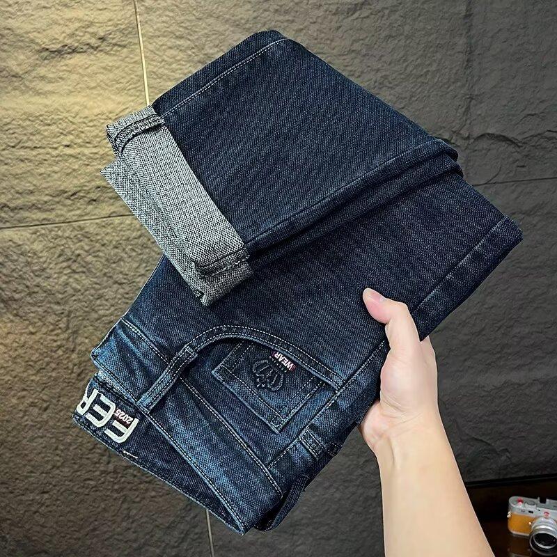 

Men s New Versatile Slim Straight Jeans Slim Fit Jeans New Stretch Casual Long Pants 38