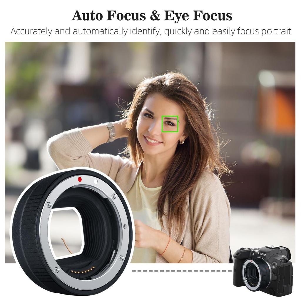 ALTSON EF-EOS R Autofocus Lens Mount Adapter for Canon EF/EF-S Lenses Compatible with EOS R R3 R5 R6 R7 R8 R50 R100 Mirrorless Cameras