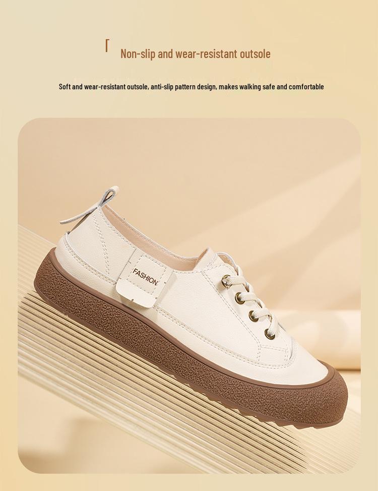 Női 2025-ös alkalmi divat tornacipő valódi bőrből: Kényelmes, Könnyű, Csúszásmentes, Sokoldalú, Puha Rugalmas, Kopásálló Minden Évszakra