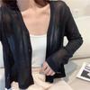 Women's V-Neck Ice Silk Sun Protection Cardigan - Summer 2024 Korean Loose Fit Casual Jacket