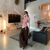 Summer Slim and Thin Side Waist Pleated Sling Vest Women's Fashion Asymmetrical Hem Design Streamer Sleeveless Top