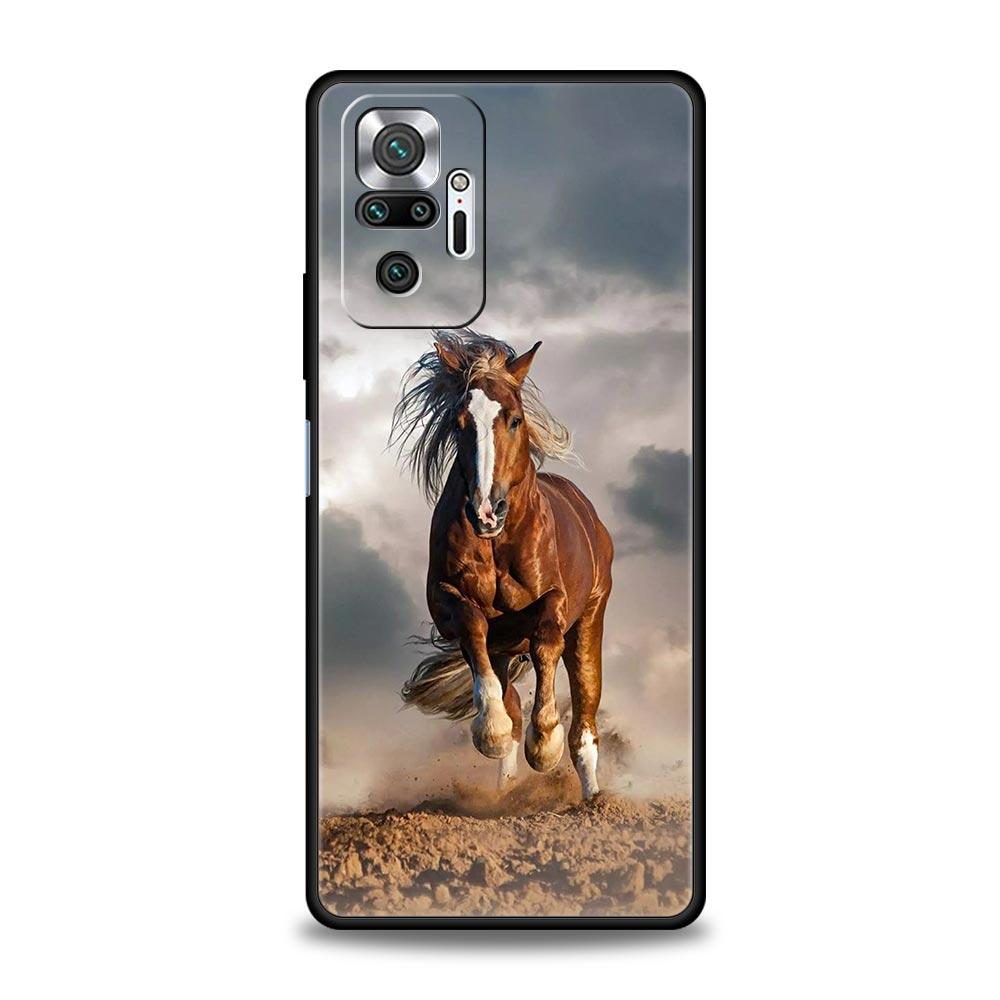 Animal Horse Phone Case Cover for Redmi 14C 10C Note 15 14 13 12 10 11 K40 Pro Plus 5G Shockproof Soft TPU Shell Fundas Capas