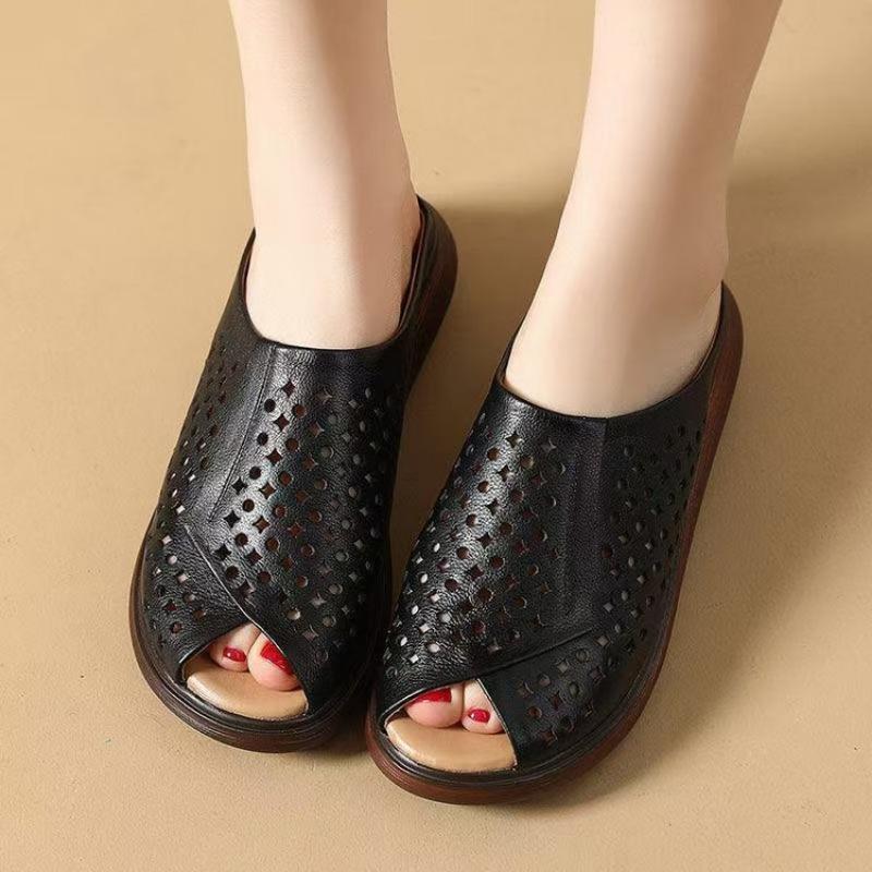 

Туфли на одно плечо, Сандалии с вырезами, Клиновидные каблуки на толстой подошве-маффин и Домашние тапочки 35 чёрный