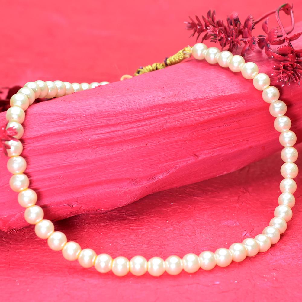 Natural Pearl 172.29 Ct Round with Adjustable Gold Thread 50 Gems Clasp Jewelry my-427-k