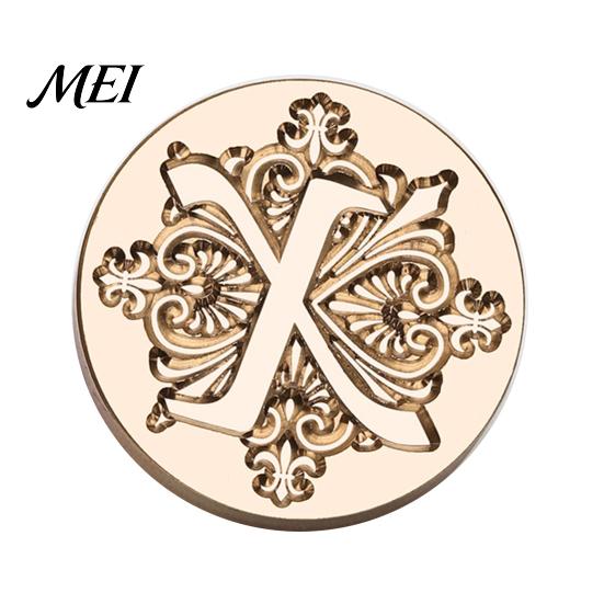 Decorative Wax Seal Stamp Iris A-Z Initial Alphabet Head, Brass Engraved Vintage Sealing Head for Wedding Invitations Envelopes Journal Gift Packaging