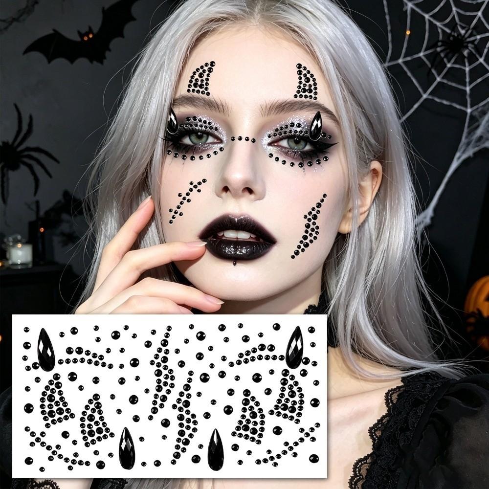 Rhinestone Face Eye Jewels Sticker 3D Face Gem Sticker Crystal Tattoo Sticker Halloween Party