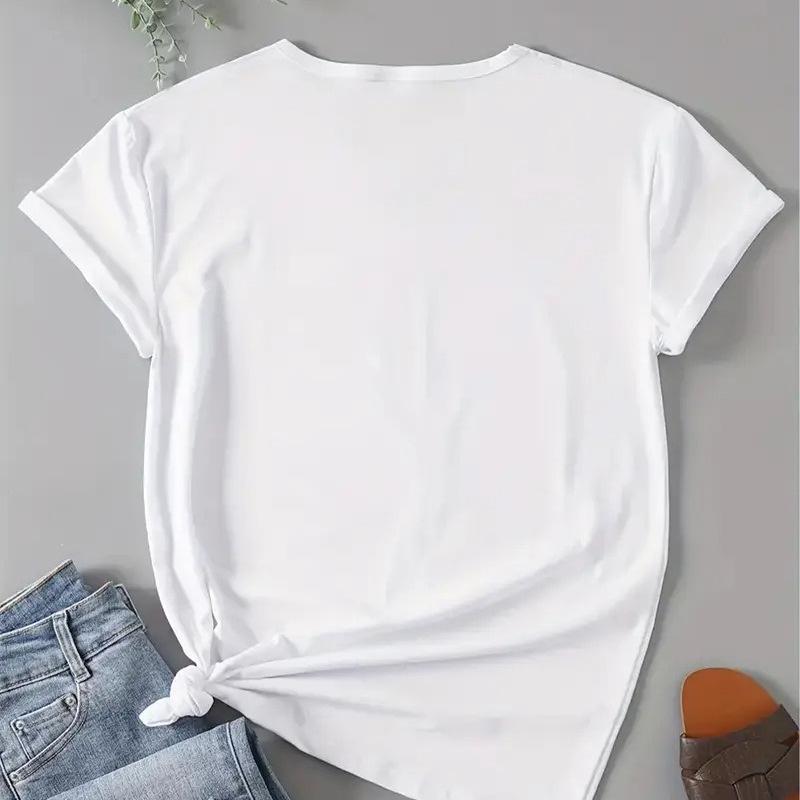 Women's Pure Cotton Loose-Fit Round Neck Short Sleeve T-Shirt