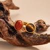 Vintage Inlaid Resin Acrylic Open Ring for Women Elegant Irregular Geometry Adjustable Knuckle Ring Daily Wear Jewelry
