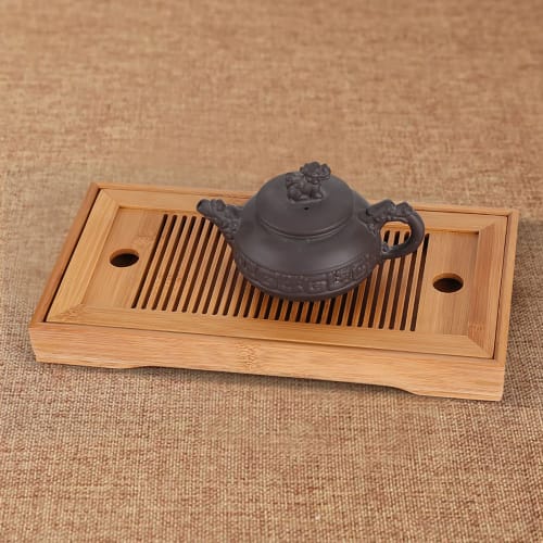 Asixx Chinese Tea Ceramic Water Storage Tea Tray Bamboo Rectangular Water Storage Tea Ceremony Tea Ceremony Chinese Tea Utensil Tea Tray Tea Stand
