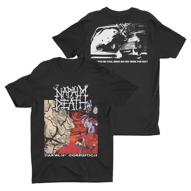 Napalm Death Harmony Corruption Черная Футболка 2-сторонняя Футболка Метал-группы S-5XL S