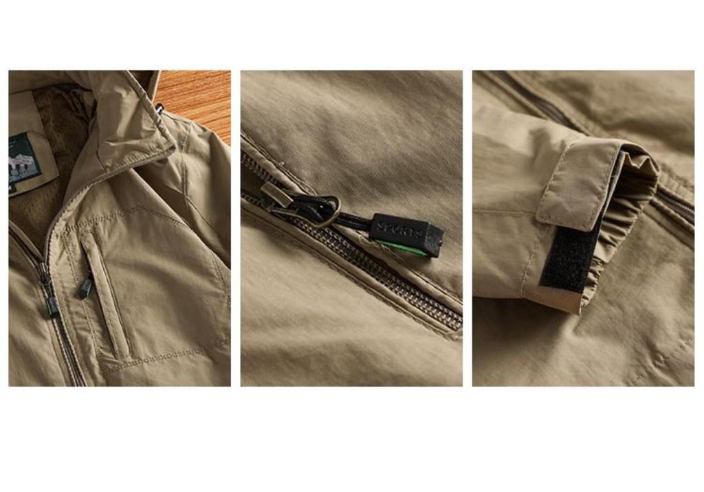 Men's Hooded Spring/Autumn Windbreaker 2024 - Large Size, Thin, Multi-Pocket, Casual.