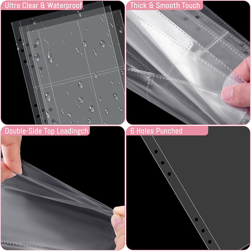 Seite(4 Fächer) Fotokarte A5-Ordner Kpop Fotoalben Idol-Karten Loseblatt Sammelalbum Ordner Ordner Fotokartenhalter