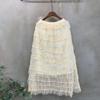C S In The Room Low Frill Ruffle See Through bandIng Long Skirt C