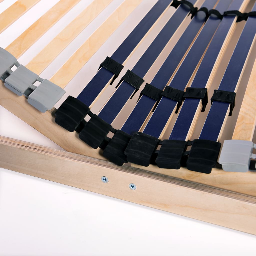 Slatted Bed Base Set 2 Pieces 42 Slats 7 Zone Support 70x200 cm
