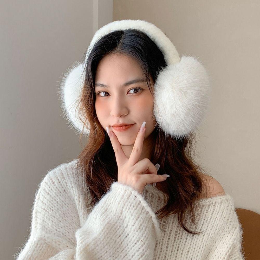 

Наушники-капюшоны из искусственного меха, плюшевые, однотонные, складные, зимние, для улицы бежевый